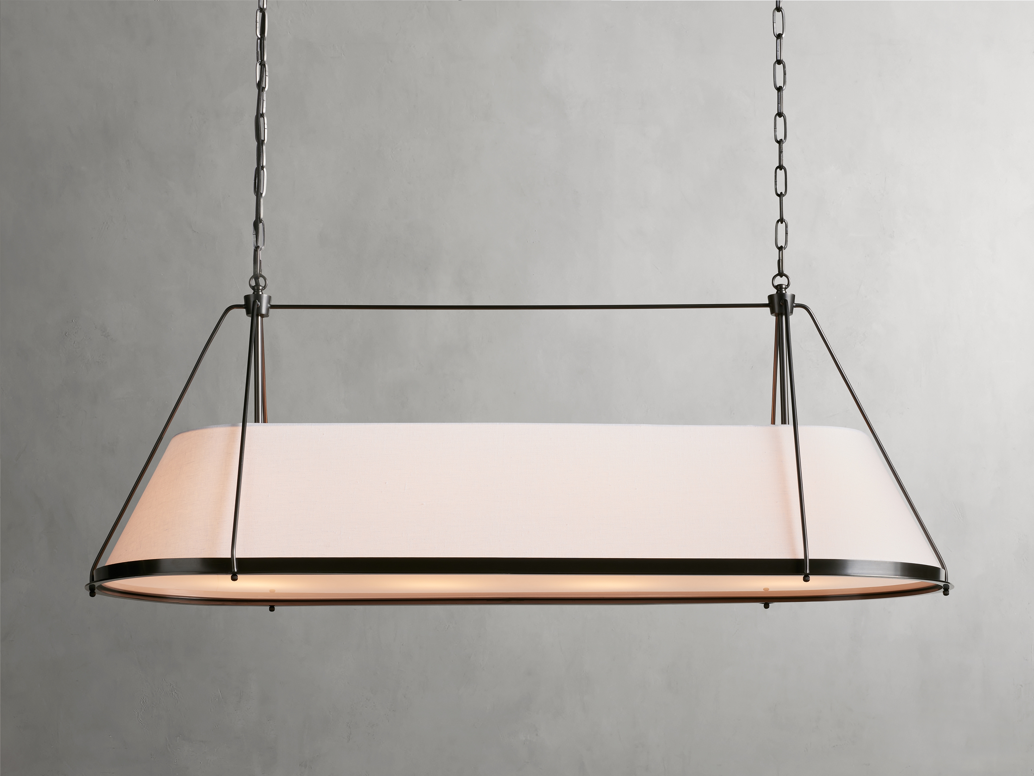 Shelton Linear Chandelier in Fabric Bronze - Image 0