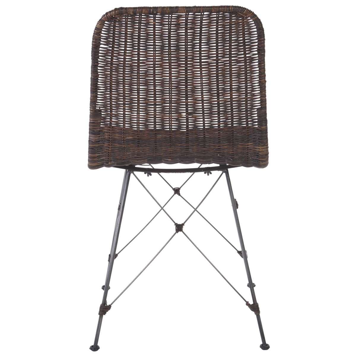 Minerva Weaved Dining Chair - Dark Brown / Black - Image 7