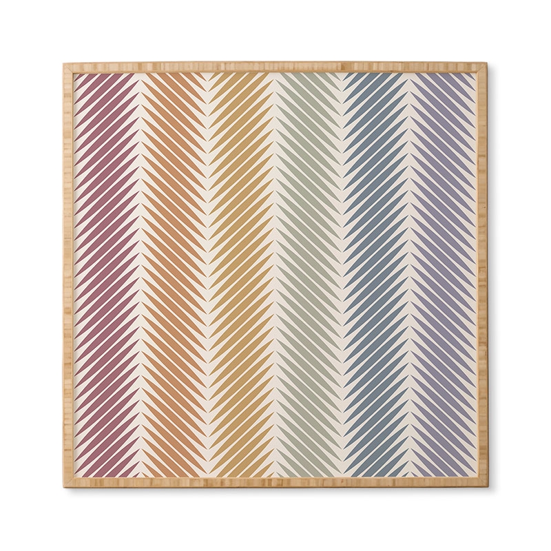 Palm Leaf Pattern Lxiv by Colour Poems - Framed Wall Art Bamboo 30" x 30" - Image 4