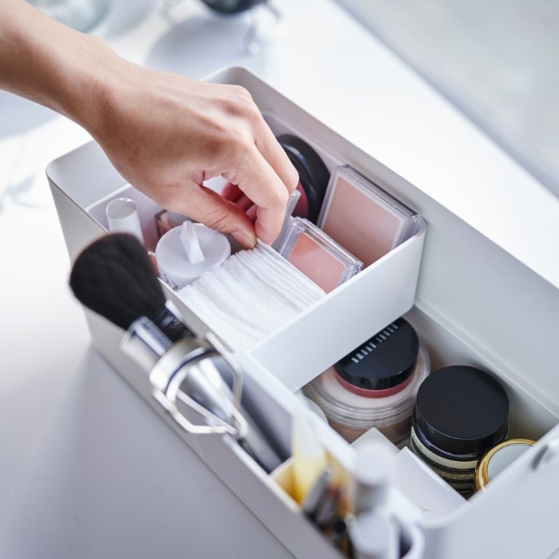 Yamazaki White Steel Makeup Organizer - Image 2