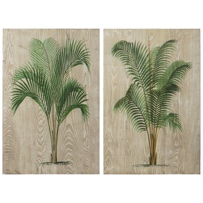 Coastal Palm - 2 Piece Unframed Graphic Art Print Set on Wood - Image 0