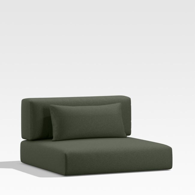 Batten Cast Sage Green Sunbrella ® Outdoor Armless Chair Cushion - Image 0