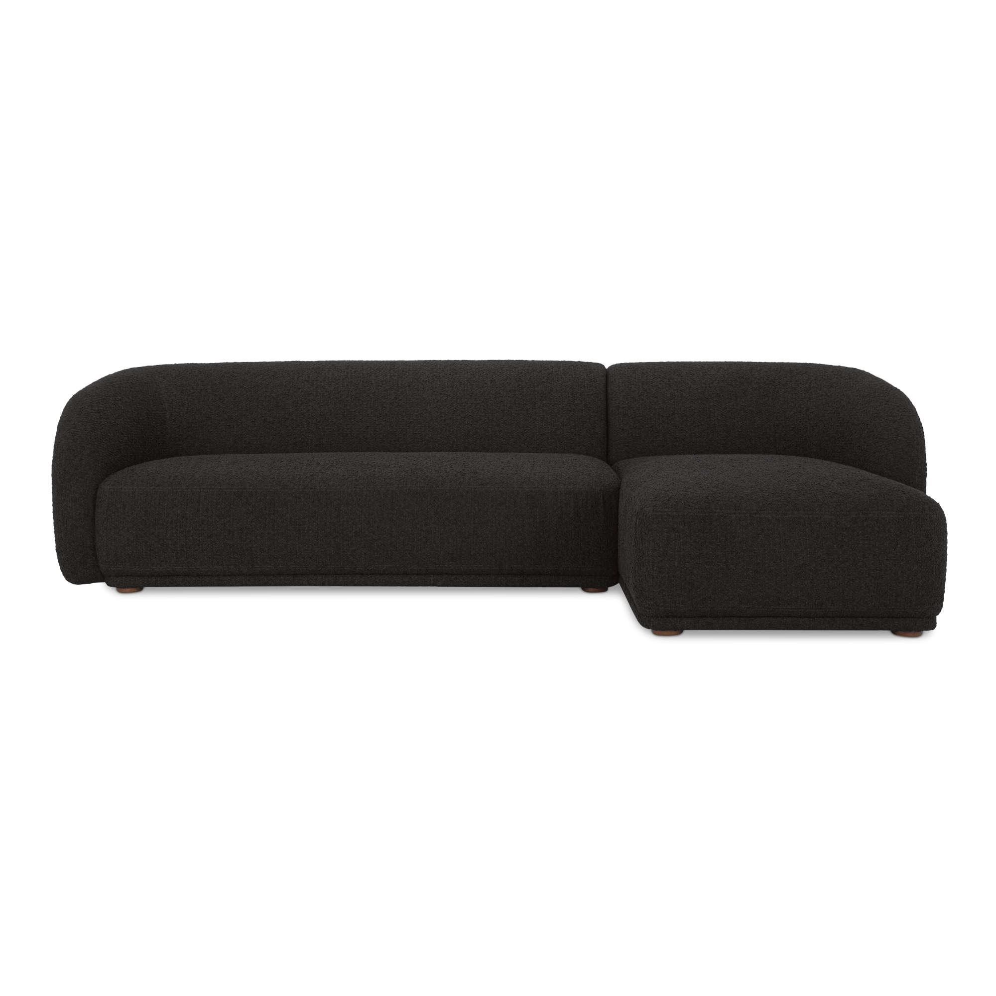 Faye Right Sectional Black Boucle - Image 0