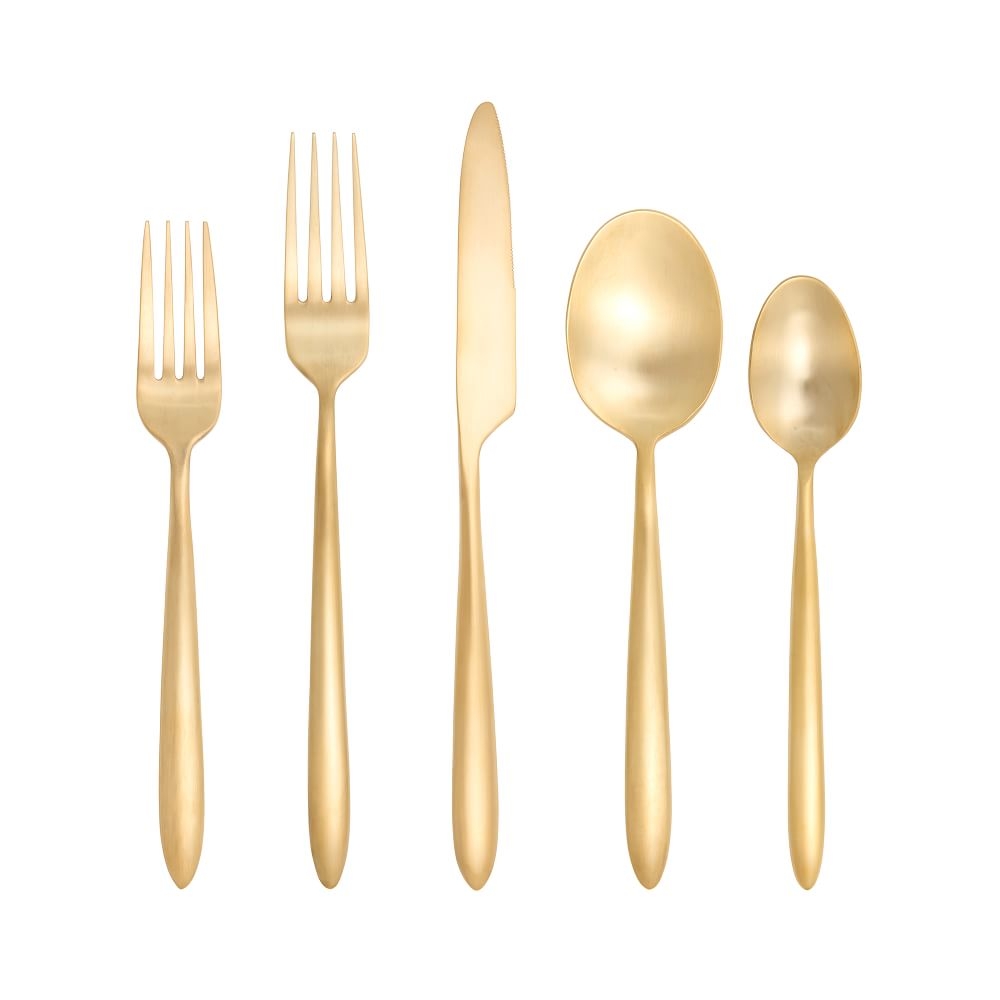 Ss Velo Brushed Gold Plated 20-Piece Place Setting, Boxed, Each - Image 0