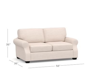 SoMa Fremont Roll Arm Upholstered Grand Sofa 81", Polyester Wrapped Cushions, Performance Heathered Basketweave Platinum - Image 4