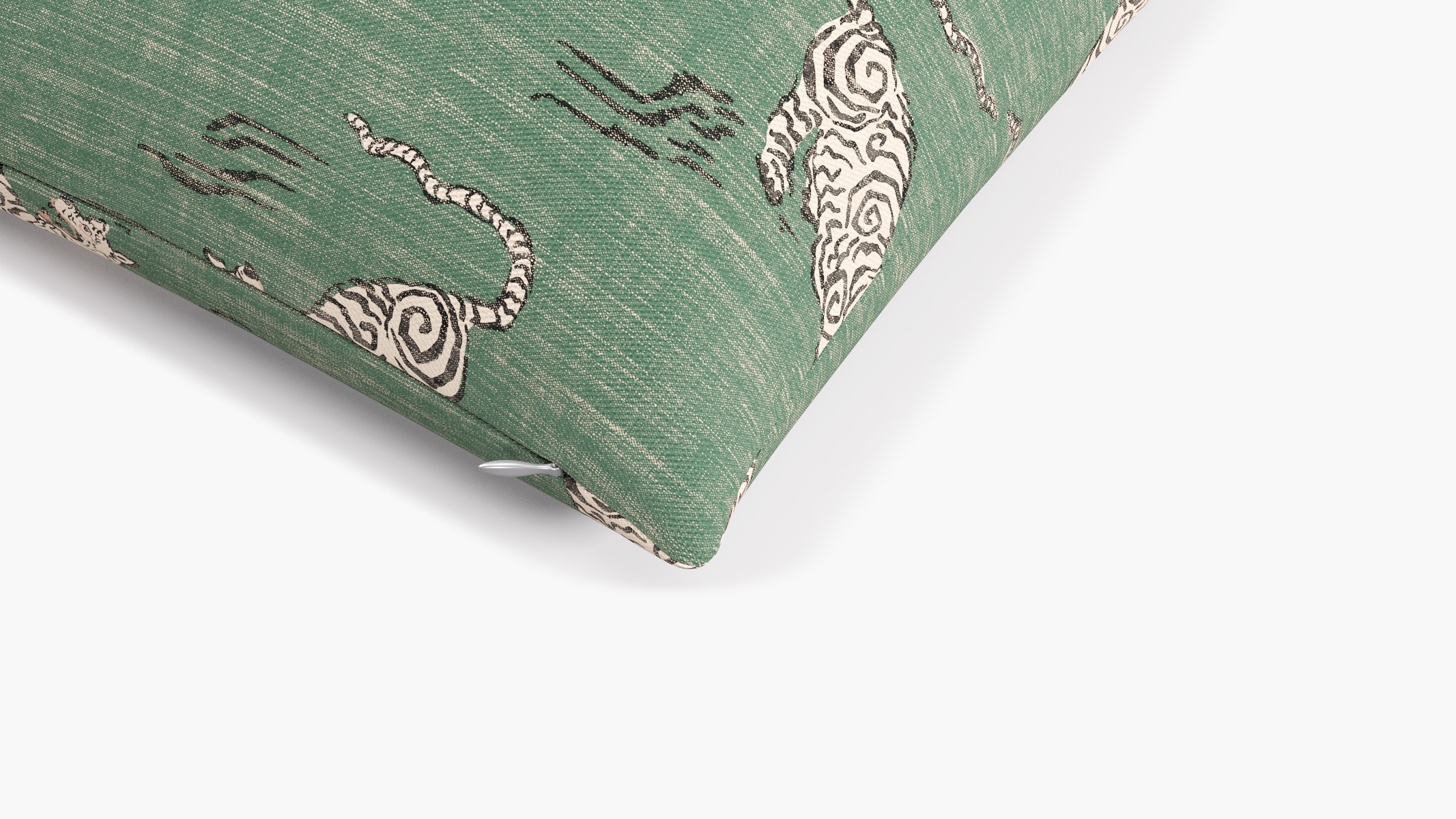 Throw Pillow 20", Emerald Tigresse, 20" x 20" - Image 1