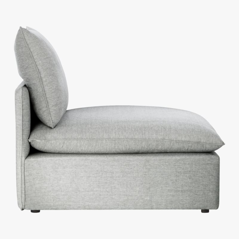 Lumin Grey Linen Armless Chair - Image 6