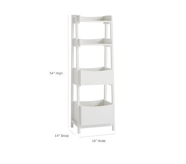 Angled Bookcase Tower, Simply White, In-Home Delivery - Image 1