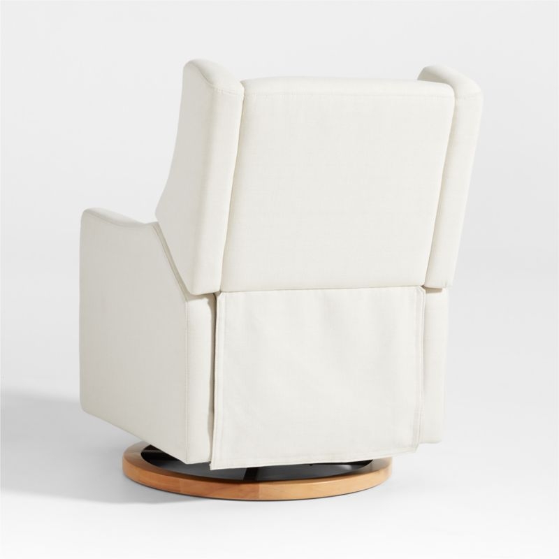 Babyletto Kiwi Nursery Glider Recliner Chair w/ Electronic Control and USB Performance Cream with Natural Wood Base - Image 2