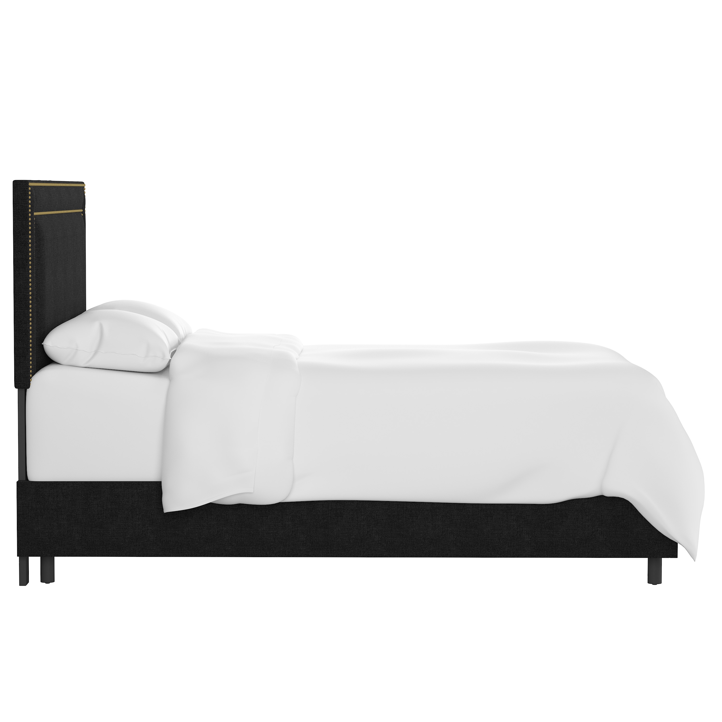 Williams Bed, Full, Caviar, Brass Nailheads - Image 2