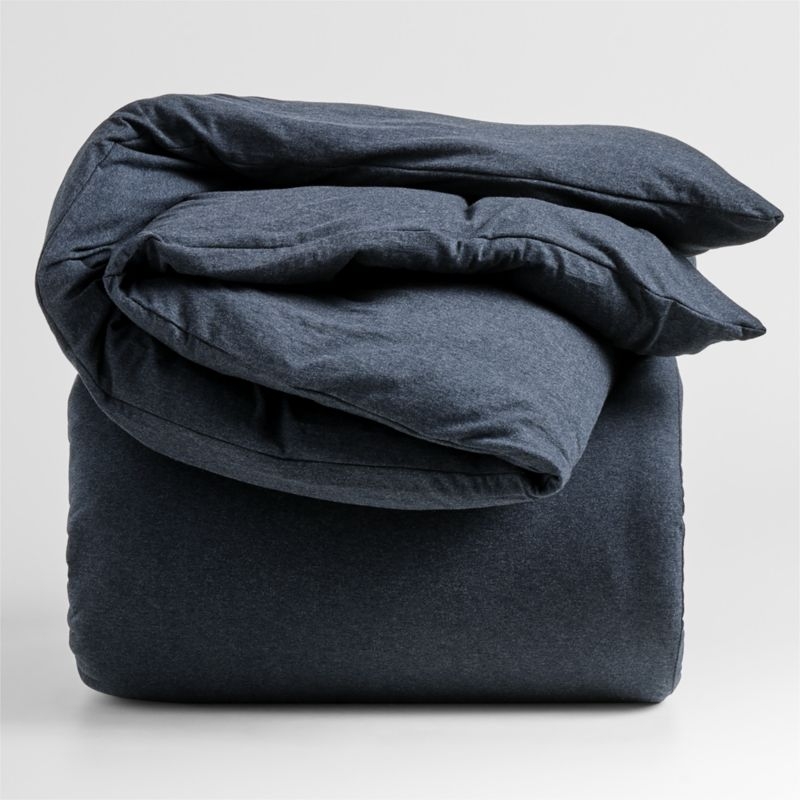 Cozysoft Organic Cotton Jersey Midnight Navy King Bed Sheet Set - Image 1