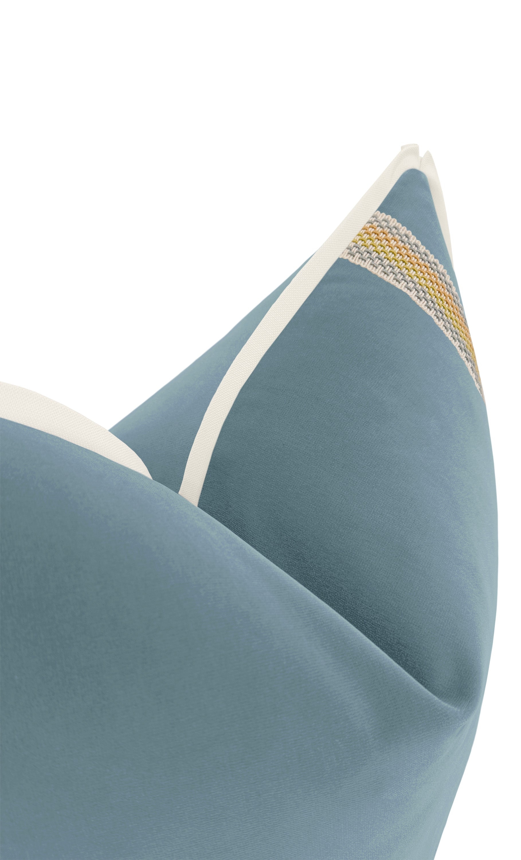 THE MILLICENT | SIGNATURE VELVET // HYDRANGEA BLUE + CHARDON BLUE TRIM - 20" X 20" - Image 2