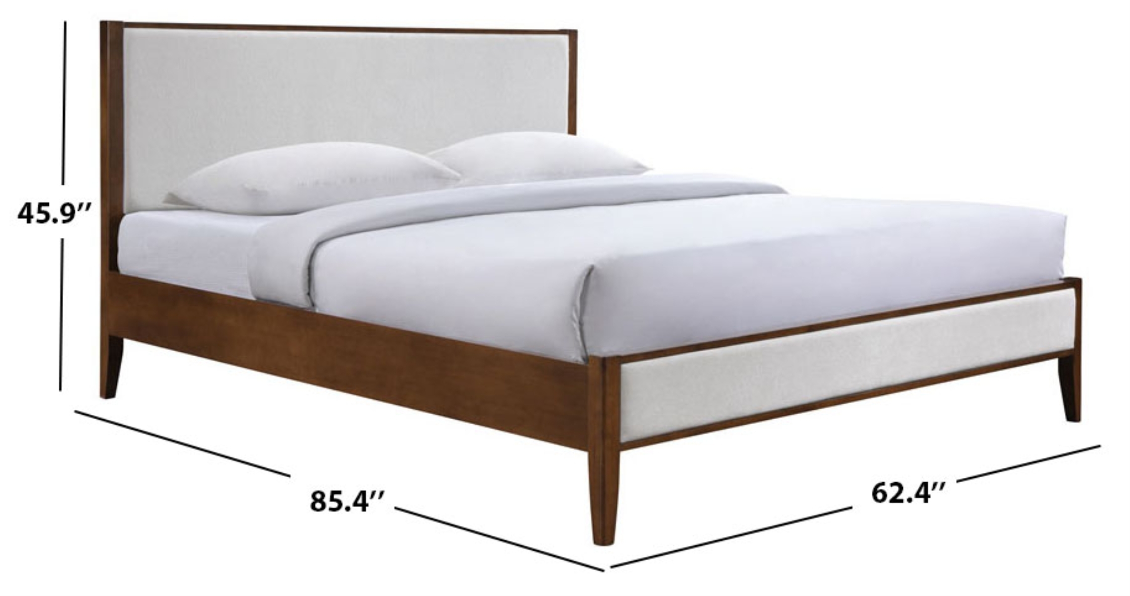 Giuliano Channel Tufted Bed - Ivory / Walnut - Image 3