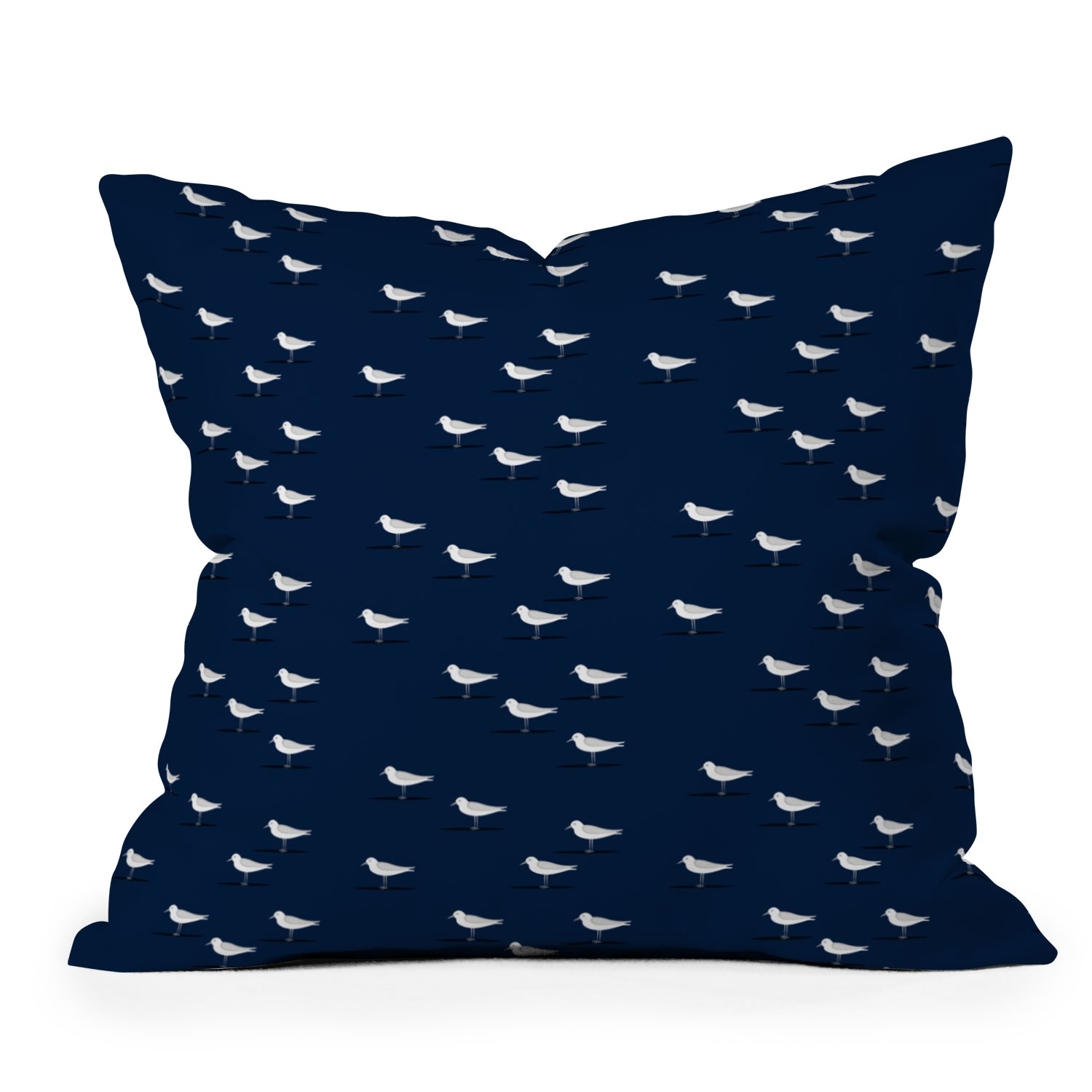 Sandpipers On Navy by Little Arrow Design Co - Indoor Throw Pillow 20" x 20" - Image 0