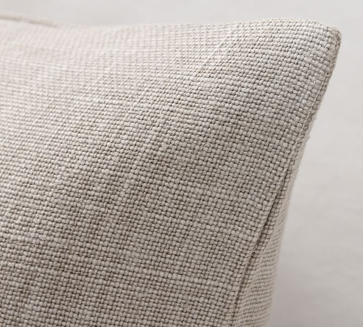 Belgian Linen Pillow Cover, 18", Dark Flax - Image 1