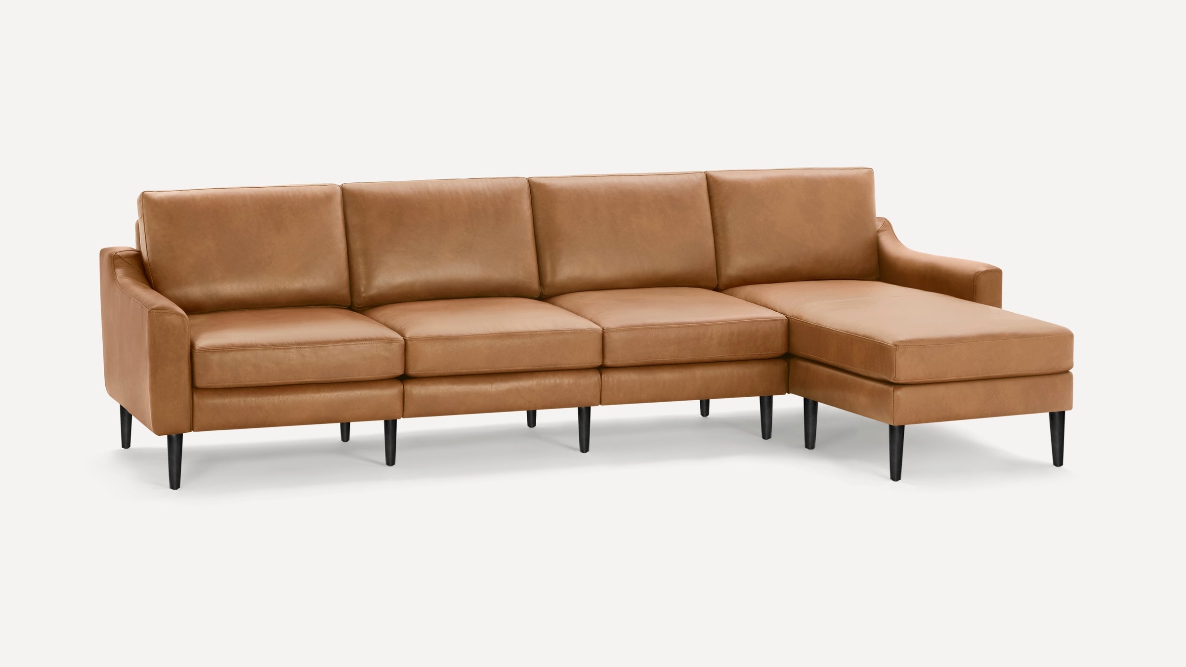 Nomad Leather King Sectional - Camel - Top Grain Leather / Ebony - Wood / Slope - Image 0