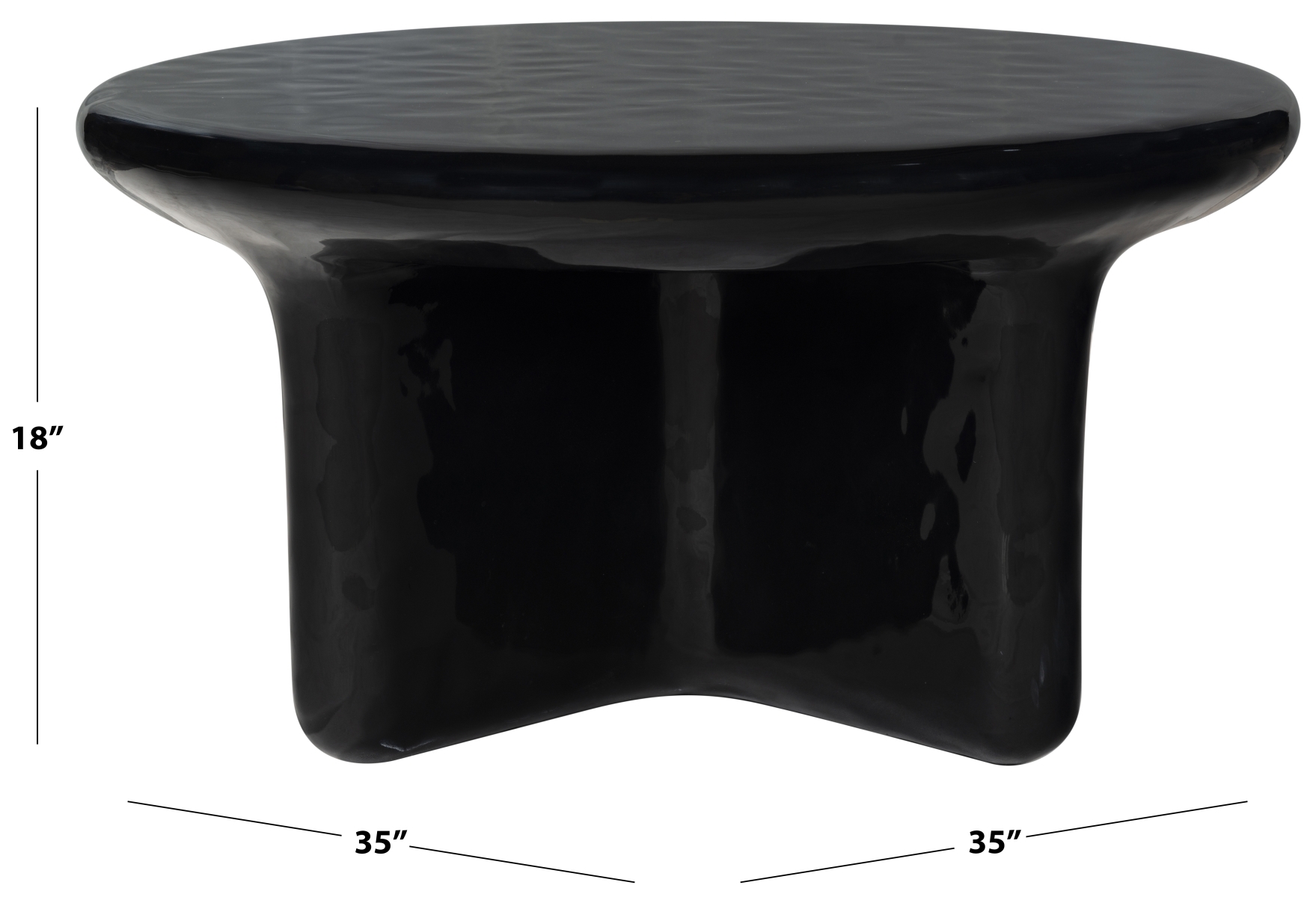 Tressarose Round Coffee Table - Black - Image 8