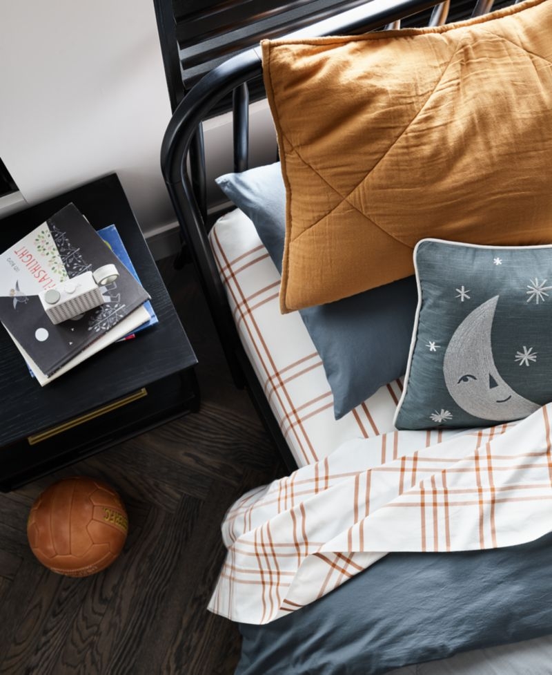 Bodie Ebonized Black Wood Kids Nightstand with Drawer - Image 3