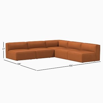Remi Sectional Set 03: Armless Single, Corner, Armless Single, Memory Foam, Sierra Leather, Snow, Concealed Support - Image 3