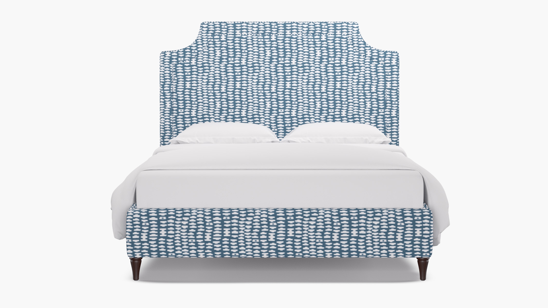 Deco Bed, Dusty Blue Odalisque, Espresso Decorative Tapered Leg, King - Image 0