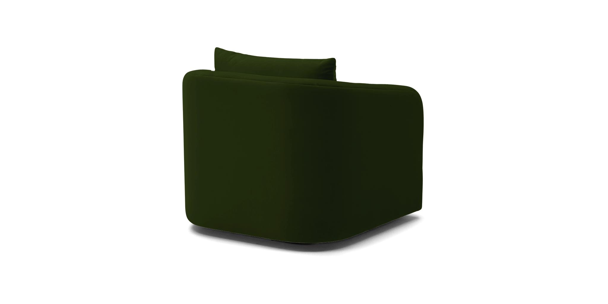 Green Amelia Mid Century Modern Swivel Chair - Royale Forest - Image 3