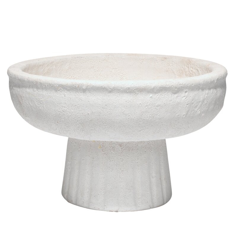 Jamie Young Company Aegean Large Pedestal Bowl in Rough Matte White Ceramic in , 6.5"" H x 10.5"" W x 10.5"" D - Image 0