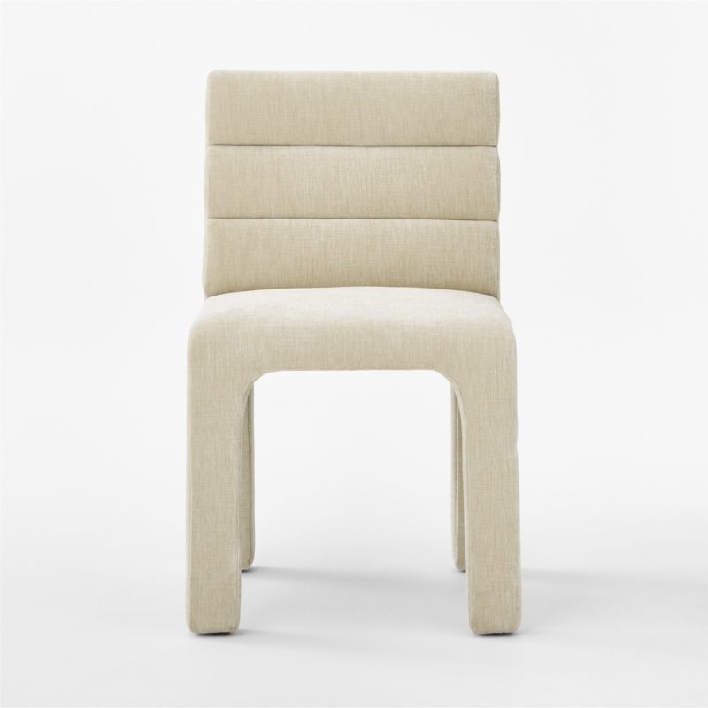 Castell Cream Channel Tufted Performance Fabric Dining Chair Set of 4 - Image 1