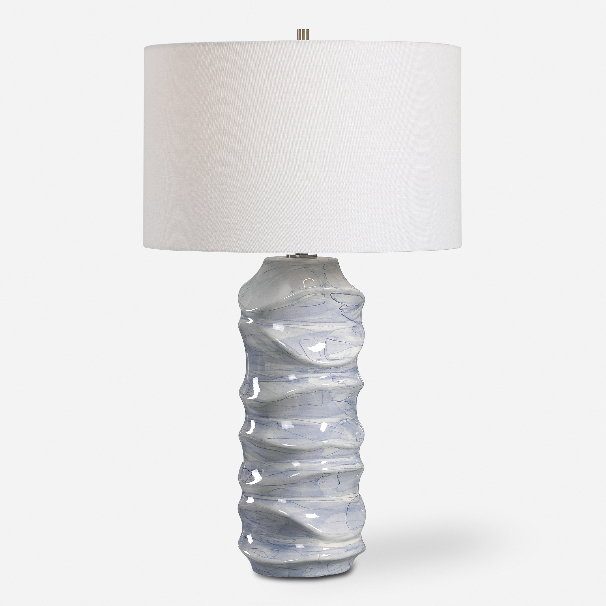 Waves Blue & White Table Lamp - Image 0