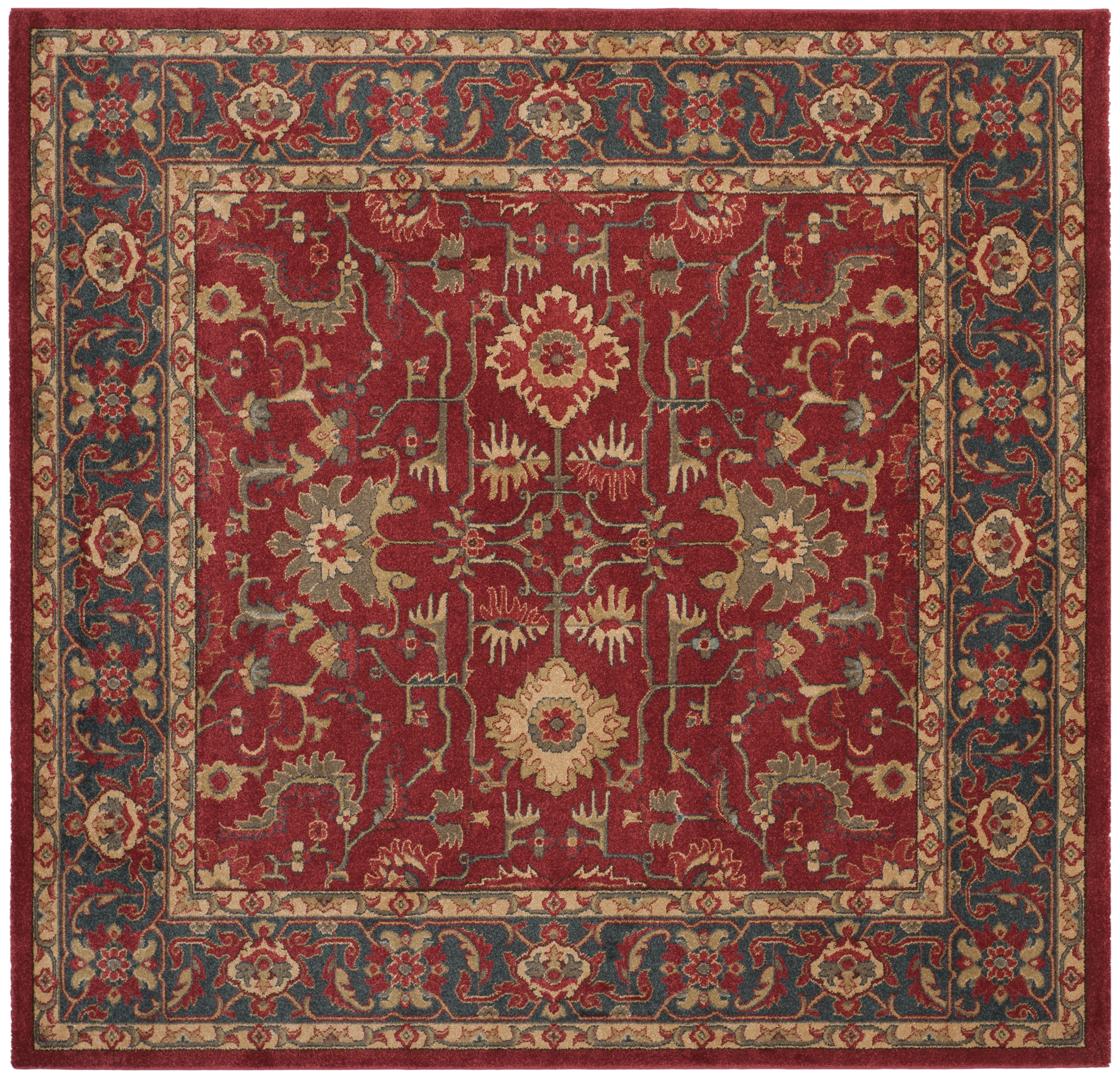 Arlo Home Woven Area Rug, MAH693F, Red/Navy,  6' 7" X 6' 7" Square - Image 0