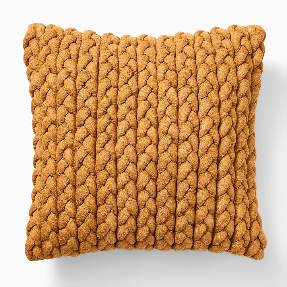 Braided Jersey Pillow Cover, Golden Oak, 20x20 - Image 0