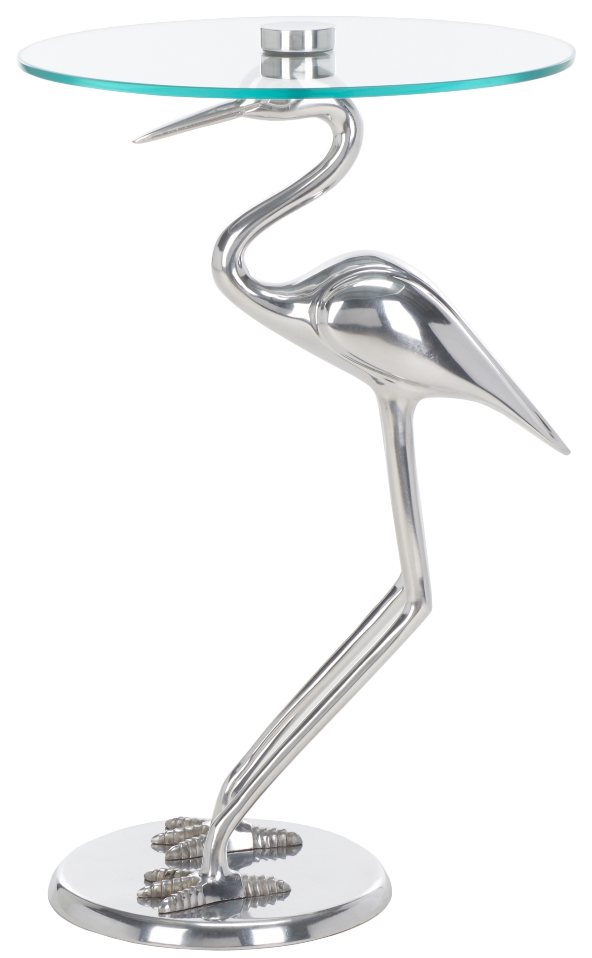 Tori Crane Base Accent Table - Silver / Glass - Safavieh - Image 0