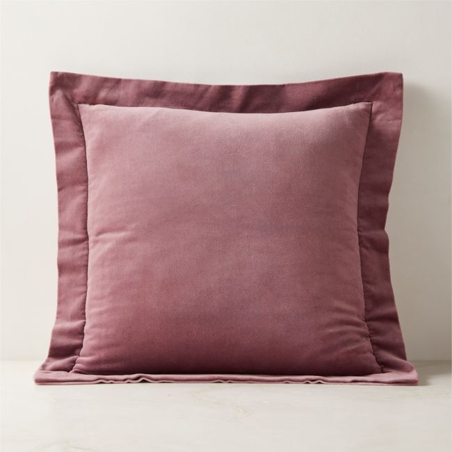 Evie Orchid Mauve Velvet Reversible Throw Pillow with Feather-Down Insert 20"x20" - Image 0