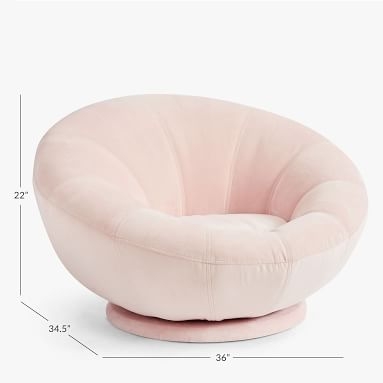Performance Everday Velvet Rose Groovy Swivel Chair, In Home Delivery - Image 1