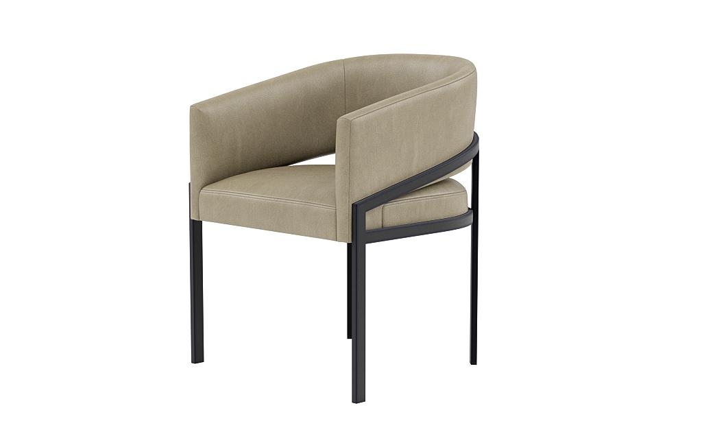 Mina Leather Metal Framed Upholstered Chair - Image 2