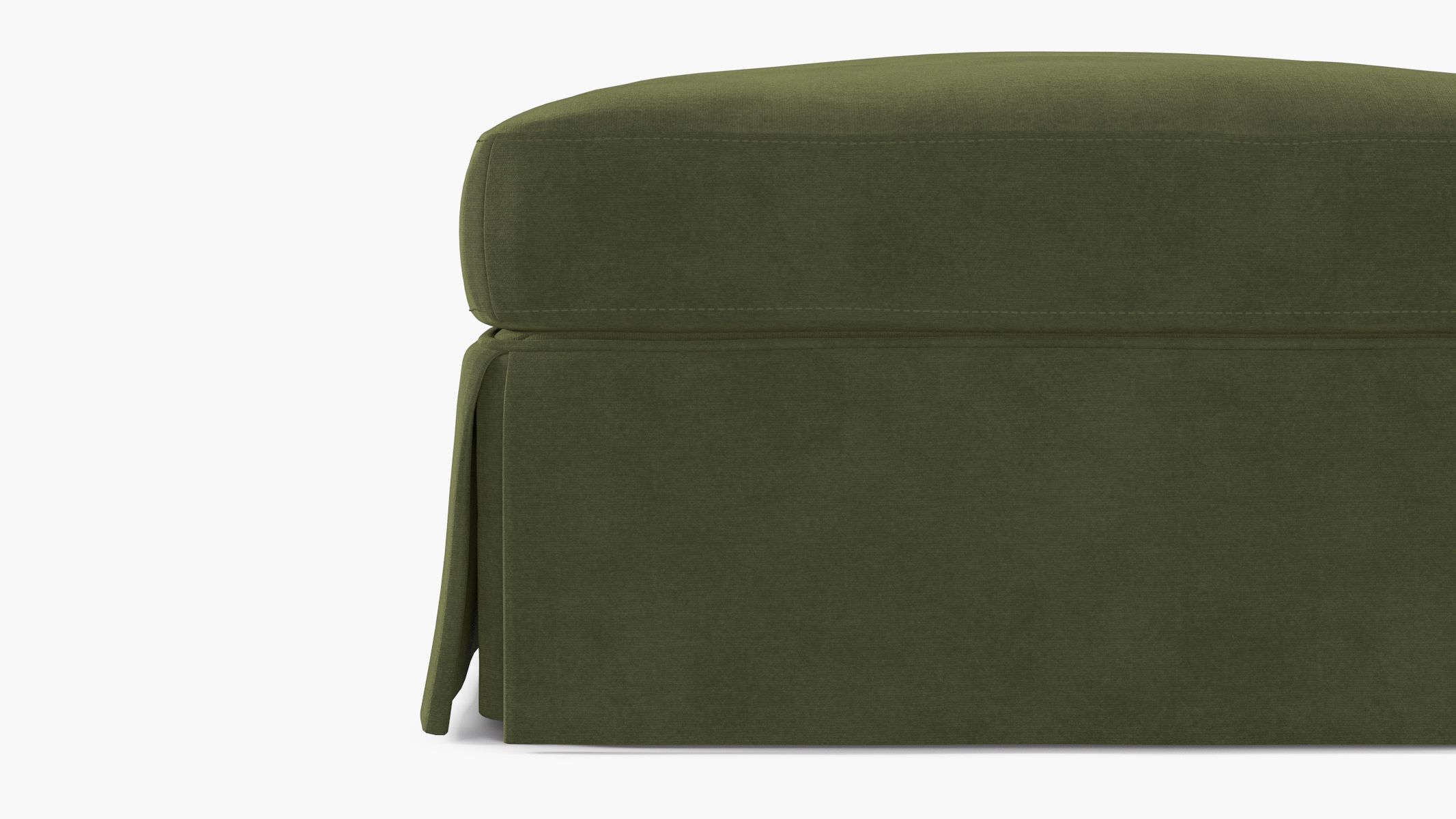 Skirted Cocktail Ottoman, Zucchini Luxe Velvet - Image 2