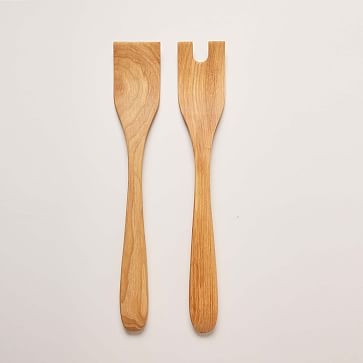 Crafted Salad Servers, Crafted from New England, 14", Natural - Image 2