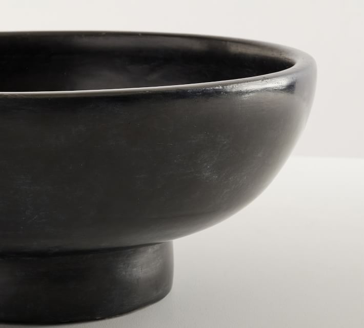 Orion Handcrafted Terracotta Bowl, Small, Black - Image 1