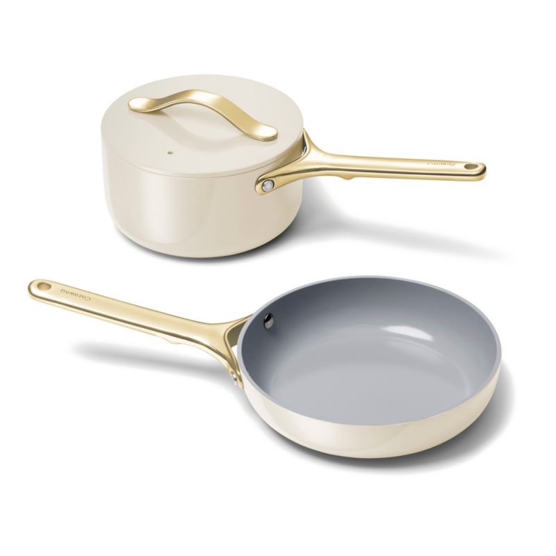 Caraway ® Cream Mini Cookware Duo with Gold Hardware - Image 4