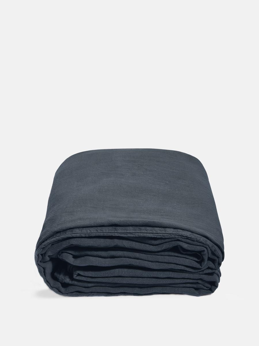Luna Linen Duvet Cover, Navy, Double/Full - Image 0
