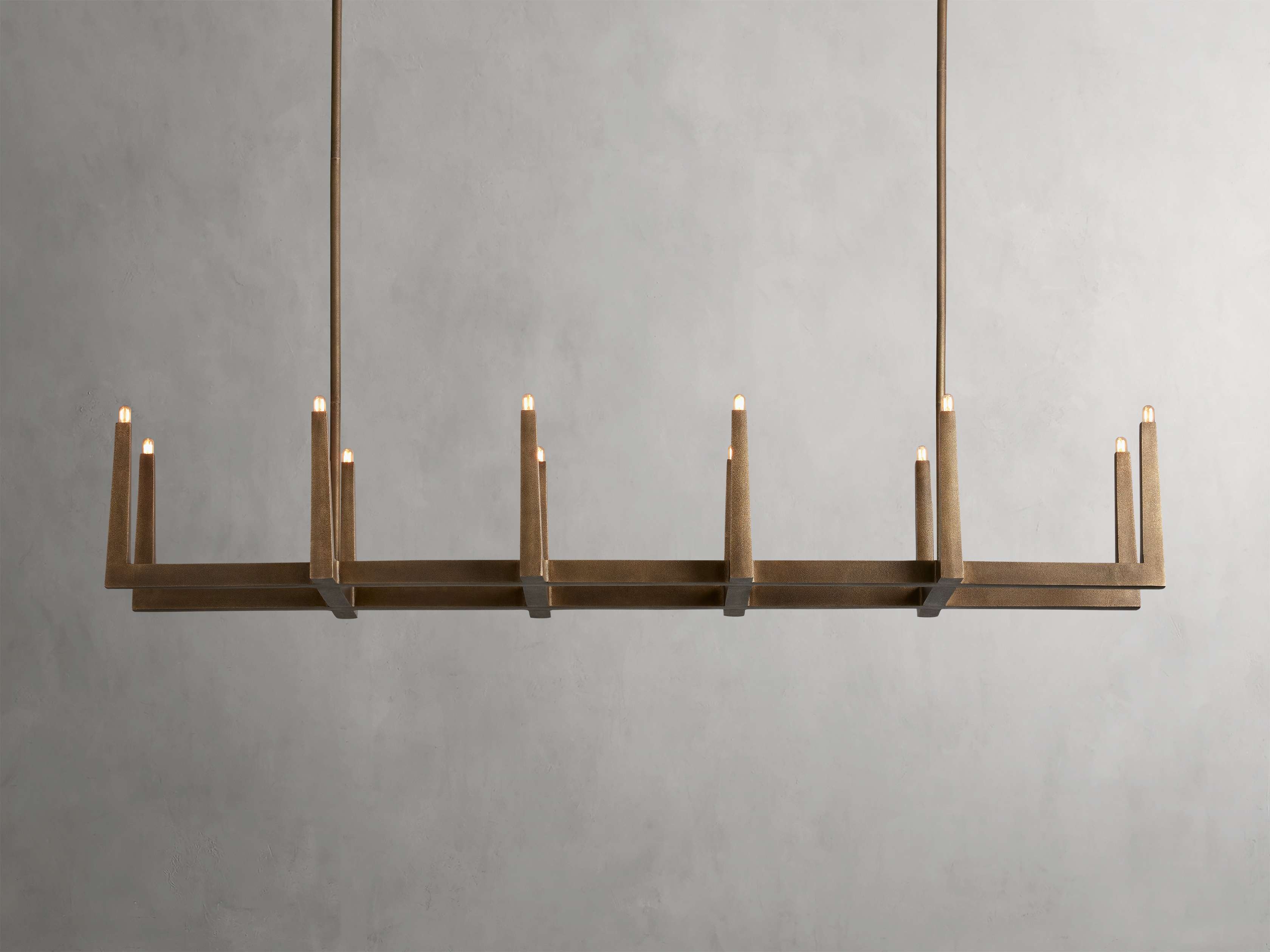 Emmet Linear Chandelier in Metal Brass /72" - Image 0