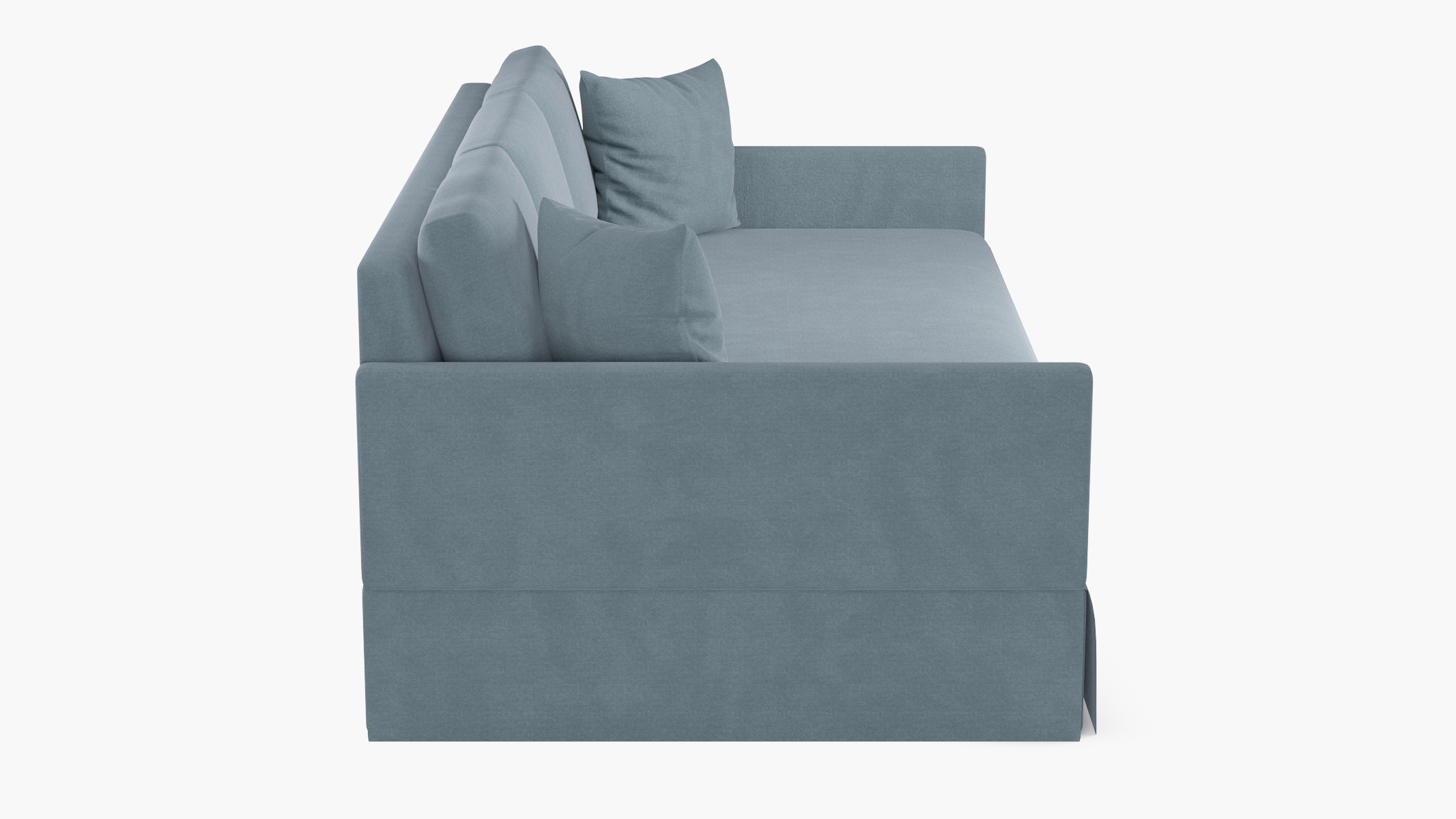 Skirted Track Arm Sofa, Heron Luxe Velvet, Extra Deep (43") - Image 2