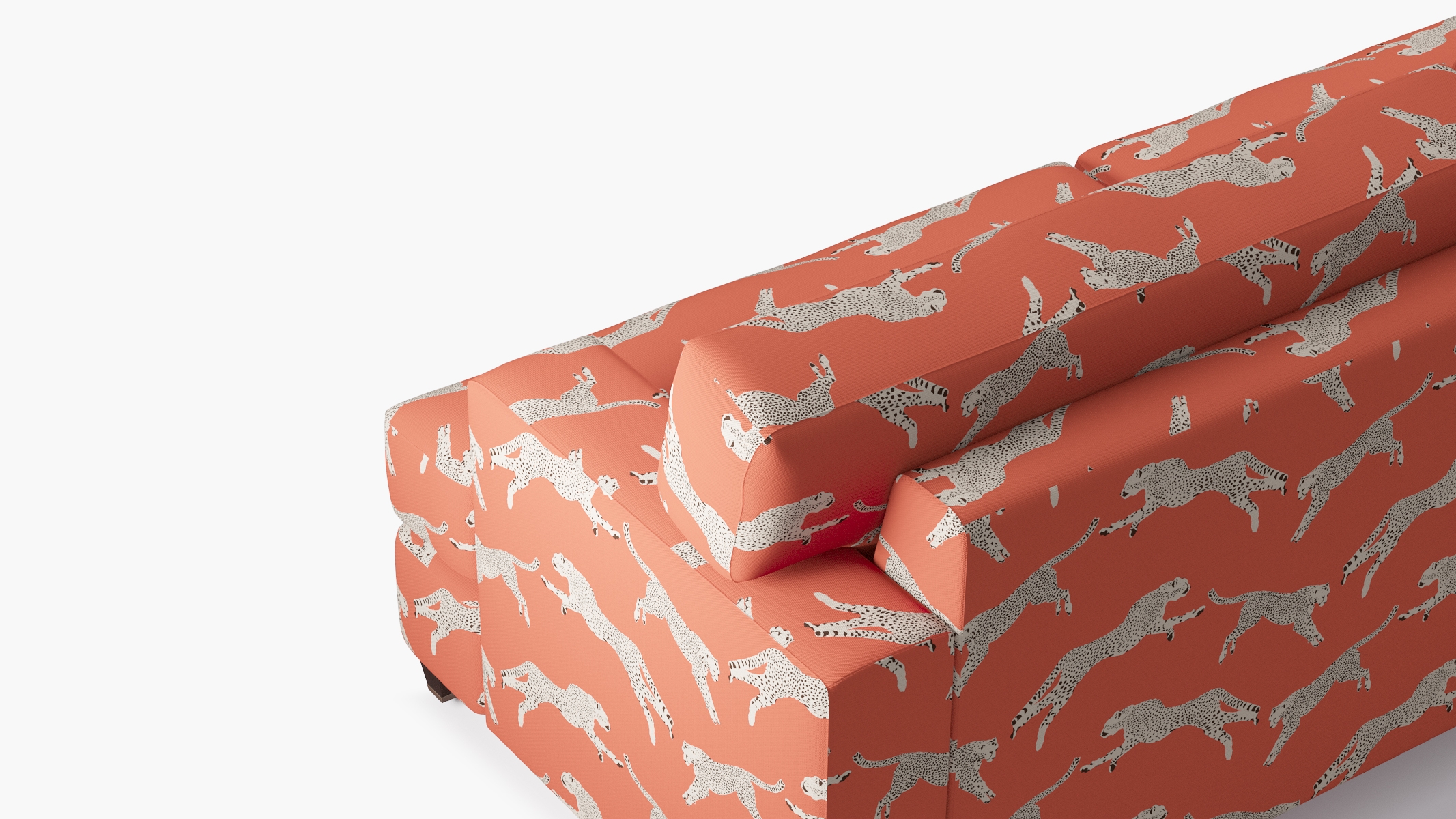 Classic Sofa, Henna Cheetah, Espresso with Antique Brass Caster - Image 4