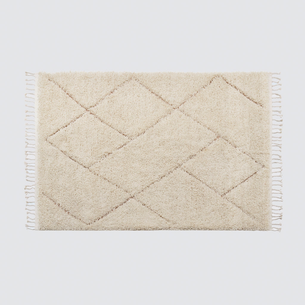 The Citizenry Khalida Hand-Knotted Beni Ourain Area Rug | 5' x 8' | Ivory - Image 3