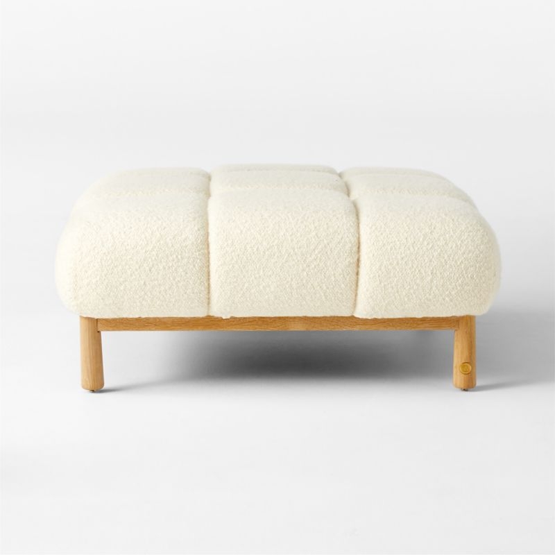Sevigne Ivory Boucle Ottoman by goop - Image 1