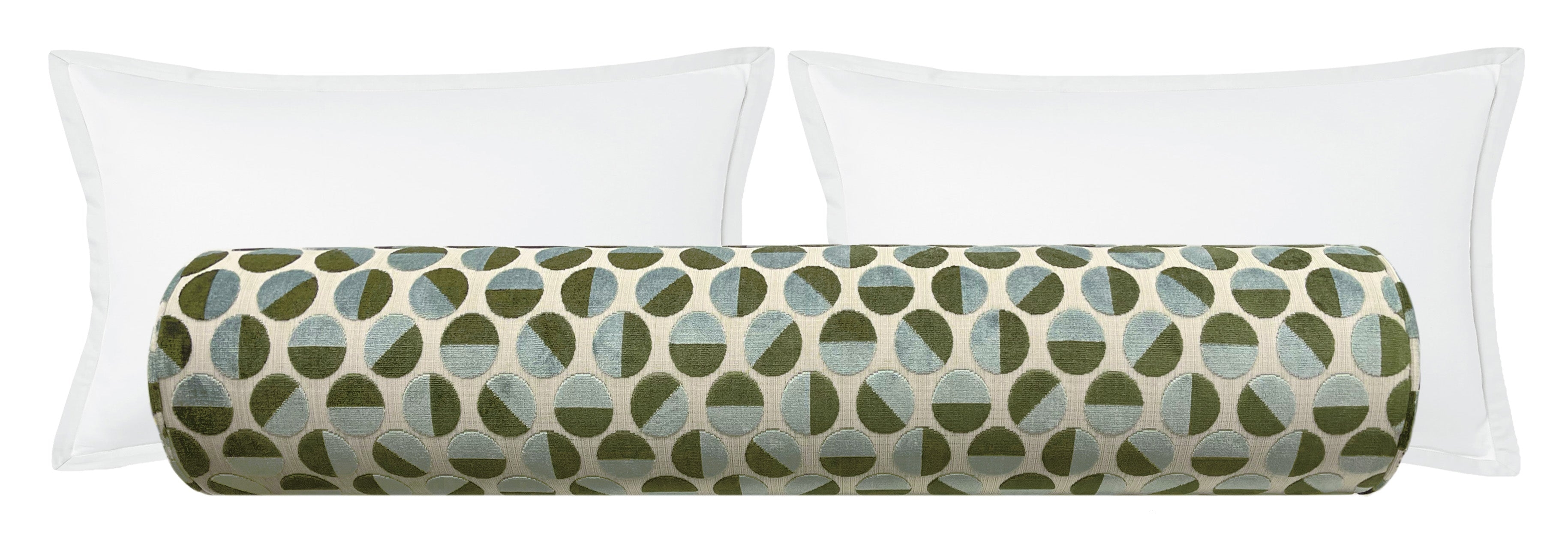 THE BOLSTER :: BROOKLYN CUT VELVET // SPA BLUE - TWIN // 9" X 24" - Image 0