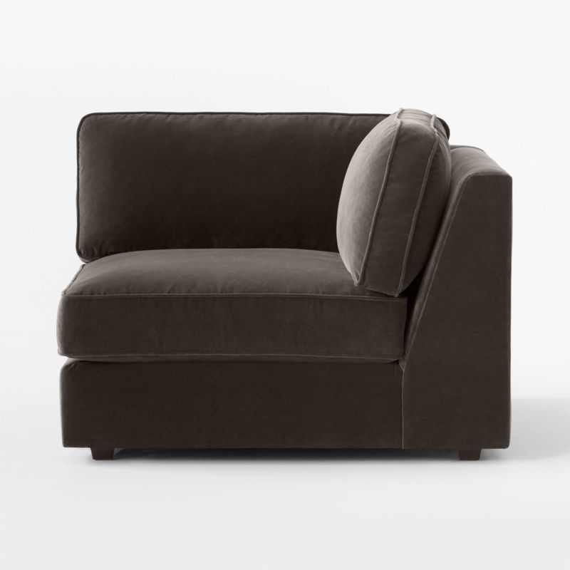 Malea Charcoal Grey Performance Fabric Corner Chair - Image 1