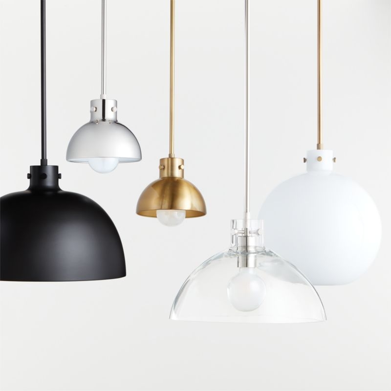 Dakota Brass Pendant Light with Small Brass Dome 7.5" - Image 3