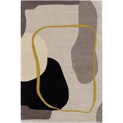 Abree Abstract Handmade Tufted Wool Light Gray/Taupe Area Rug - Image 0