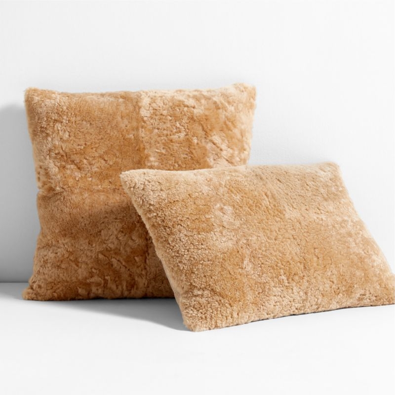 Malmo Shearling 20x20 Camel Tan Throw Pillow Cover - Image 4