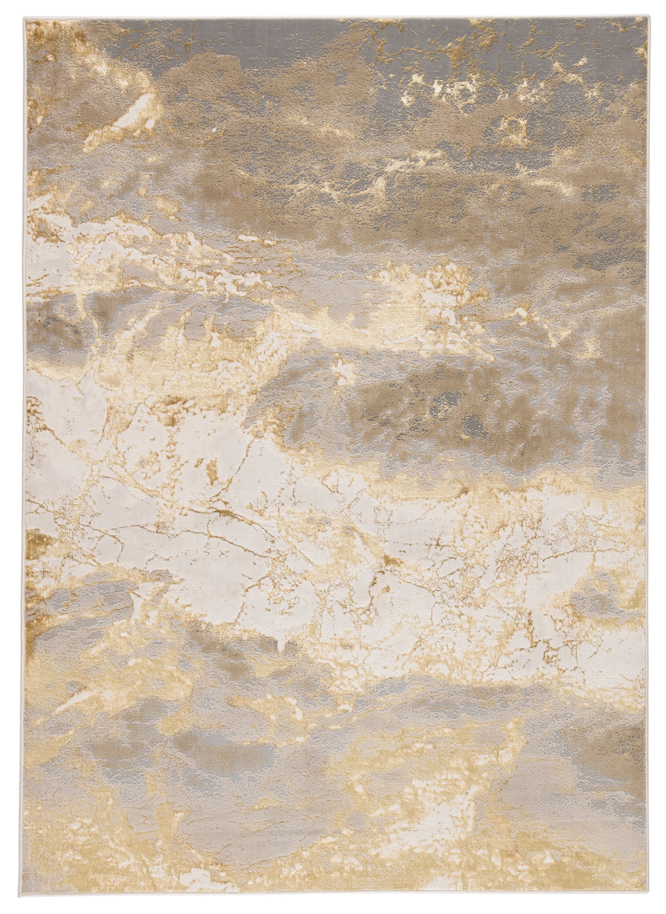 Cisco Abstract Gray/ Gold Area Rug (6'7"X9'6") - Image 0